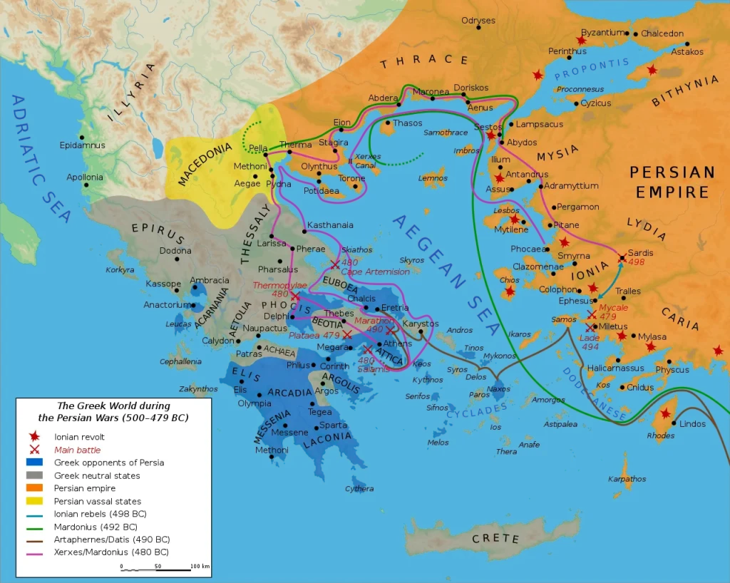 Fushatat kryesore të Luftërave Greko-Persiane